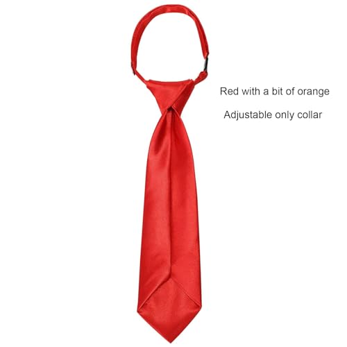 THE BOW TIE HOUSE Adjustable Satin Neck Tie for Kids | Party Wear Necktie for Boys, Toddler & Youth | Perfect for Weddings, Graduations, School Uniforms, and Party Wear | Red - 2-6 Years - Image 4 thumbnail