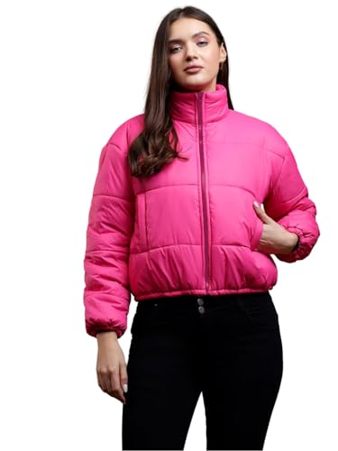 Image of KOTTY Women's Cozy, Durable, and Effortlessly Chic Winter Puffer Jacket(Pink,XL)