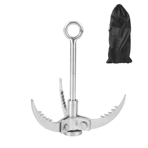 Topyond Enterhaken,Kletterklaue,Zusammenklappbar,Kletterklaue 3 Klauen Klapphaken,Edelstahl Outdoor Grappling Hook Für Outdoor Klettern Und Bergung