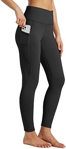 Willit Women's Fleece Lined Leggings Thermal Winter Yoga Pants Warm Running Tights with Pockets Black M