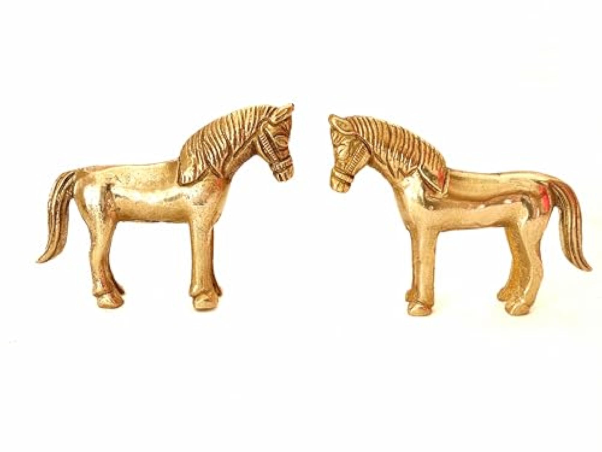 Small Brass Horse Statue, 3 Inch