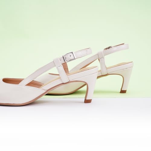 Image of C.Paravano Kitten Heels for Women Pointed Toe Slingback heeled Sandal Pumps