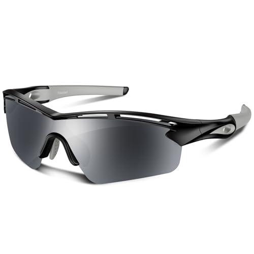 Rosemal Sports Sunglasses Polarized Cycling Sunglasses Running Driving Fishing Hiking for Men Women UV400 TAC TR90