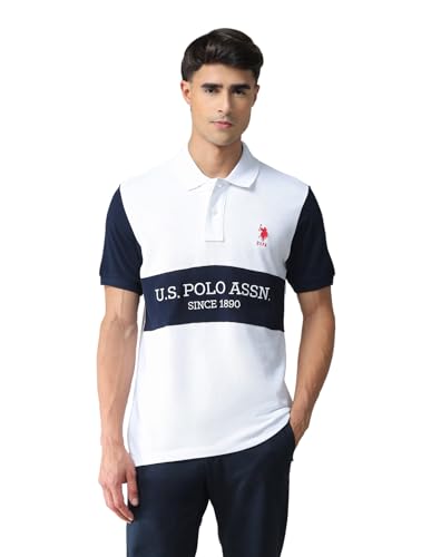 Image of U.S. POLO ASSN. Solid Slim Fit Polo T Shirts for Men - 100% Cotton, Half Sleeves Mens Tshirt