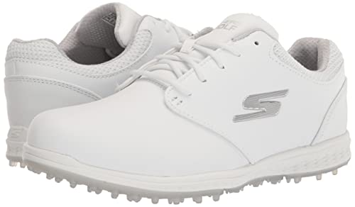 Skechers Mens Golf Bold Waterproof Spikeless Golf Shoe, White/Silver, 8.5 Us #TOP7