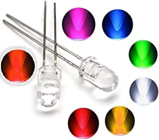 SOOTA BRANDED COMBO Ultra Bright LED White,Green,Red,Yellow,Blue,Pink,Orange Color Each 20Pcs Total 140pcs Pack of (5mm, 7 COLORS MIX)