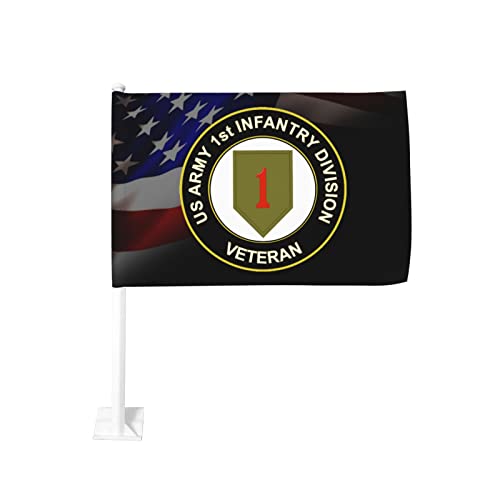 US Army Veteran 1st Infantry Division 100% Polyester Fabric With Printing For Indoor Outdoor Decoration