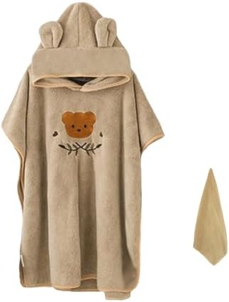HAGOT Baby Badeponcho, Poncho Kinder Badetuch, Waschbares Baby Kapuzenhandtuch, Poncho Handtuch, für 0-3 Jahre, Kamel