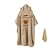 HAGOT Baby Badeponcho, Poncho Kinder Badetuch, Waschbares Baby Kapuzenhandtuch, Poncho Handtuch, für 0-3 Jahre, Kamel