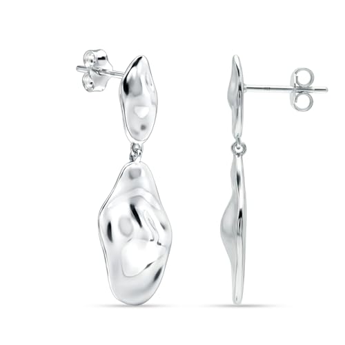 Boucles d'oreilles argent 925 martelé et froissé élégantes
