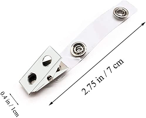 5 Pack Card Protector with Metal Clips ID Card Clear Plastic Vertical Name Tag Holders with Clips ID Badge Holder with Metal Clips