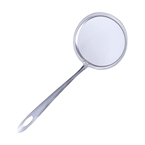 Passoire à mailles fines en acier inoxydable - Cuillère à graisse - Gadget de cuisine - Écumoire à huile (L)