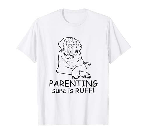 Saint Bernard Dog Love-r Cute Funny Dog Mom T-Shirt, White