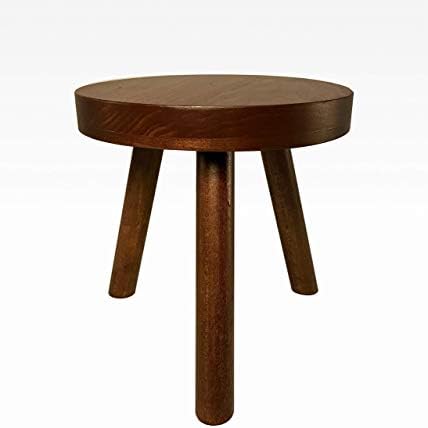Modern Plant Stand Three Leg Stool by CW Furniture in Espresso Wood Indoor Flower Pot Base Display Holder Solid Wooden Kids Chair Table Simple Minimalist Small