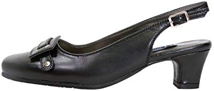 Peerage Annabelle (LP8115) Women's Wide Width Buckle Design Slingback Shoes Black 7 | Image 2