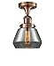 Innovations 517-1CH-AC-G173-LED 1 Light Vintage Dimmable LED Semi-Flush Mount, Antique Copper