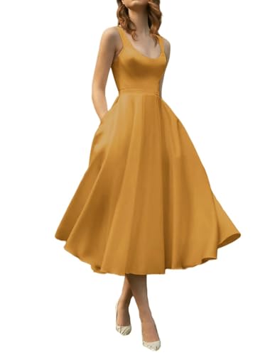 Robe de mariée vintage plissée trapèze à col dégagé et poches