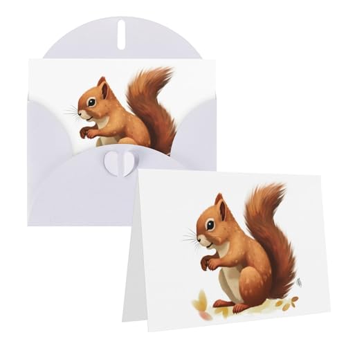 Cartes vierges toutes occasions motif écureuil pour anniversaire et remerciement