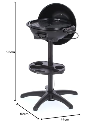 SEVERIN Barbecue-/Standgrill mit Haube, Elektrogrill mit Thermostat, Grillplatte mit keramischer Beschichtung, 2.000W, Grillfläche Ø 41 cm, Matt Schwarz, PG 8541