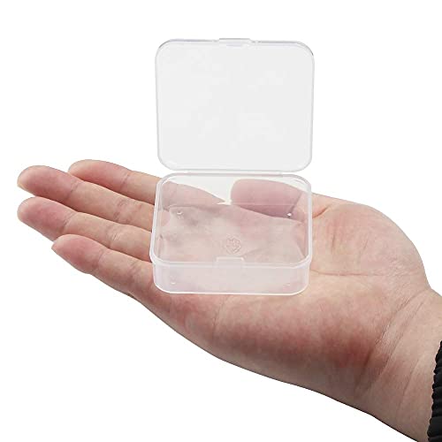 Image of DUOFIRE Containers with Lids 24 Pack Plastic Box Clear Storage Containers Bead Organizer for Crafts, Jewelry, Small Items (2.5x2.5x0.8 Inches)