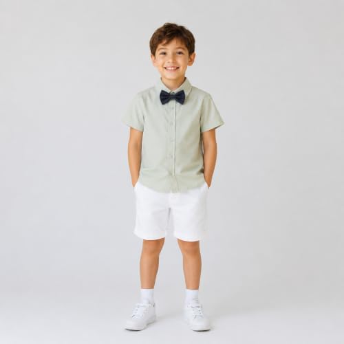 Image of Mud Kingdom Little Boys Dress Shirts Short Sleeve Cute Summer