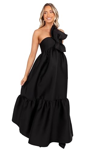 Petal & Pup Betina Bow Front Maxi Dress - Black XL