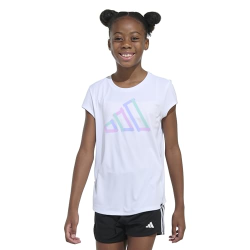 Adidas Camiseta Active Niña Slim Fit Mangas Blanco Multicolor, M