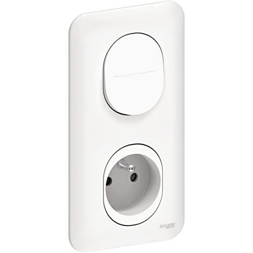 Schneider Electric - Ovalis - Va et vient + prise de courant 2P+T avec plaque Blanc - S260269
