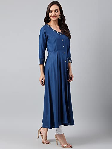 Image of ANNI DESIGNER Women's Cotton Blend Kurta with Dupatta