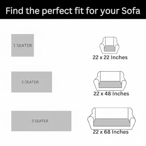 Image of Printed Sofa seat Cover for Single Seater with Heavy Antiskid Backing & Machine Washable Sofa seat Runner for Couch - White Floral