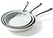Cookersway Poêles à frire en céramique antiadhésives : Set de 3 poêles antiadhésives de 20, 24 et 28 cm - Poêles à œufs saines - Sans PTFE, PFOA, PFAS