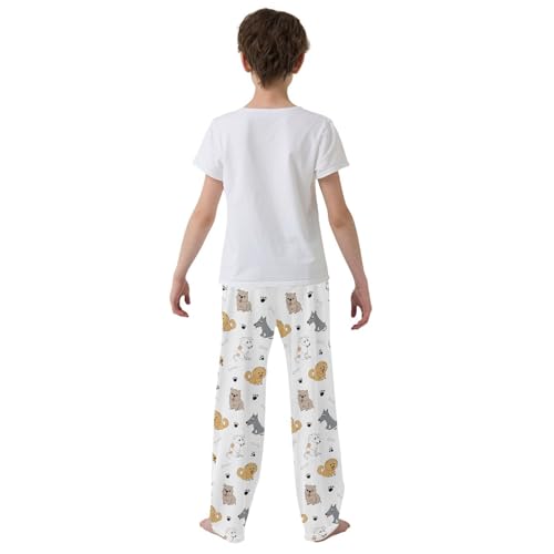 Dogs Hand Drawn Doodle Boys Pants for Kids Jogger Pants with Pockets S-XL3
