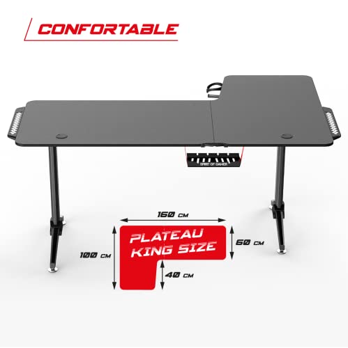 Bureau d'Angle Gaming de 160 cm pour créer un setup de streaming dans une chambre - 4
