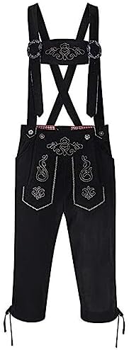 Lederhosen Pantalon En Cuir Pour Homme - Costume Bavarois Pour Oktoberfest, Halloween, Carnaval - Avec Ceinture Ou Bretelles