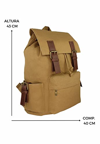 Mochila Lenna's Lona Vintage 085 Caqui