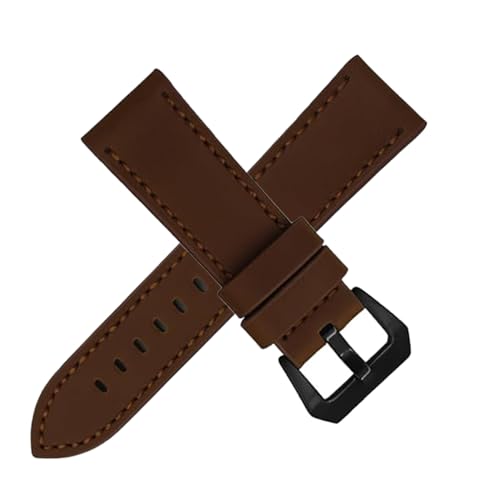 Image of RAYYN inchPOLLO THICK - LEATHER WATCH STRAP / / FOR 20MM, 22MM, OR 24MM (CHOOSE YOUR SIZE & COLOR) (Brown, 26 MM)