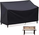 QSHXXROI 3-Sitzer Wasserdicht Schutzhülle für Gartenbank - Gartenbank Abdeckung mit Belüftungsöffnungen Polyrattan Sitzbank Schutzhülle - für Gartenmöbel Balkon Terrasse 162×66×89cm