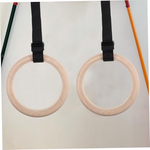 Anillas gimnásticas de madera con correas ajustables miniatura 6