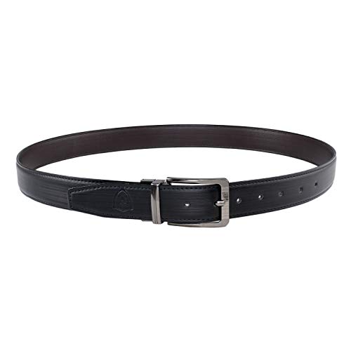 Image of Keviv PU-Leather Formal, Casual & Reversible Belts For Men (Black /Brown) (GB-)