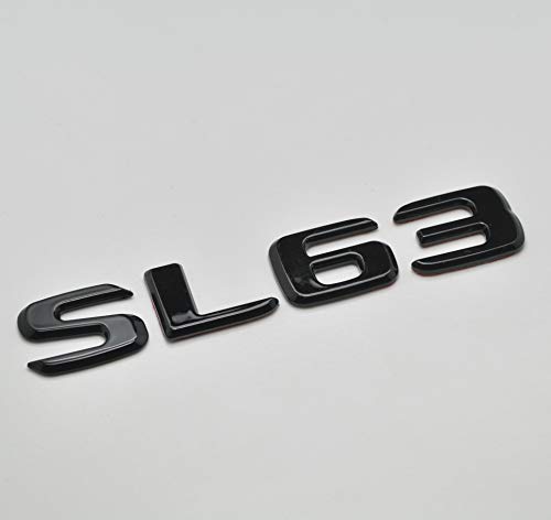 FNWB Negro Brillante SL63 Insignia de Arranque Trasero Emblema Número de Letra Cover