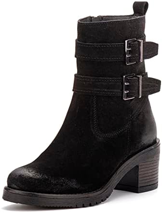 Vintage Foundry Co Womens Charmaine Handmade Burnished Rugged Classy Elegant Ankle Chelsea Boots w Adjustable Buckled Bands Side Zip Chunky Heels Victorian Combat Biker Engineer Western Goth Comic Con; Size 8