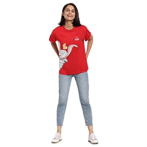 Image of Bewakoof Women's Graphic Printed 100% Cotton T-Shirt - Boyfriend Fit, Round Neck, Half Sleeve