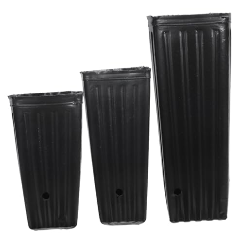 NULYLU 60 Piezas Maceta De Plántulas Canal Biryani Planta Bol Platillo Taza De Efecto Invernadero Taza De Cultivo De Flores Macetas De Vivero Taza De Jardinería El Plastico Black