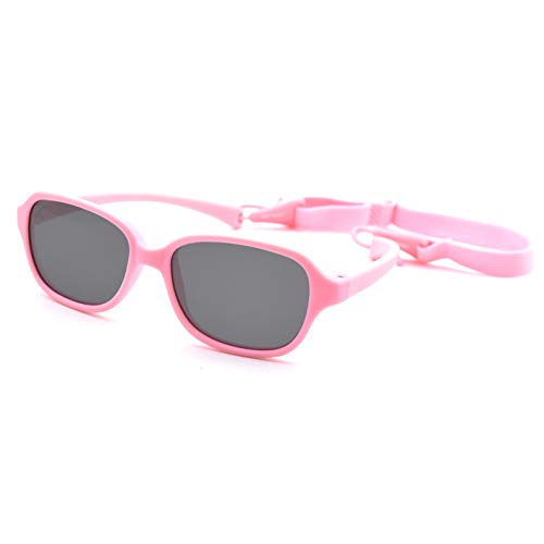 Flexible Polarized Baby Sunglasses for Infant and Toddler with Strap 0-24 Months