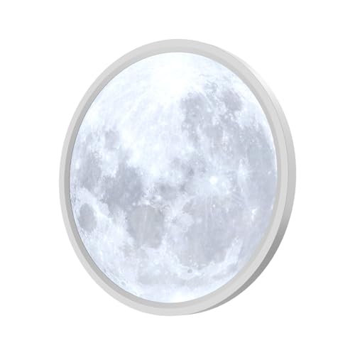 Aphyni Mondlicht Deckenlampe LED Ø30cm, 24W Dimmbar Deckenleuchte Mit Nachtlicht, 3000-6500K 2800LM IP44 Wasserdicht Lampe Mit Timer Speicherfunktion für Schlafzimmer Kinderzimmer Flur Küche Esszimmer