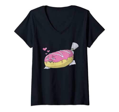 Mujer Divertido Lewd Pervertido Profano Adulto Broma Salacious Donut Pun Camiseta Cuello V