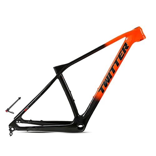 HIMALO Carbon Fiber Bike Frame 27.5er 29er XC Hardtail Mountain Bike Frame 15''/17''/19'' Disc Brake Frame Thru Axle 148mm Universal 142mm(Orange,27.5 * 17'')
