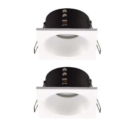 wonderlamp Zestaw 2 do zabudowy do łazienki lub na zewnątrz, IP 65, do zabudowy, nowoczesny, biały, do wewnątrz/na zewnątrz, kwadrat