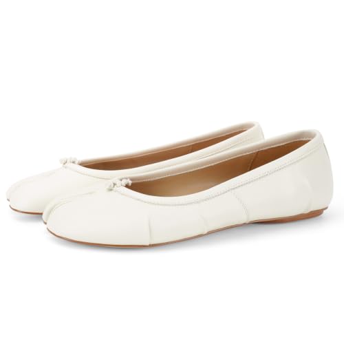 Image of VBDB Tabi Ballet Flats for Women Dressy Casual Shoes Split Toe Wide Flats Light Weight Japanese Shoes