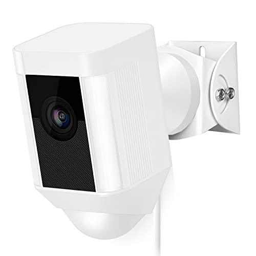 Versatile Aluminum Wall Mount for The Ring Spotlight Cam Wired - Adjust Flexibly The Viewing Angle of Your Camera - by Wasserstein (White)